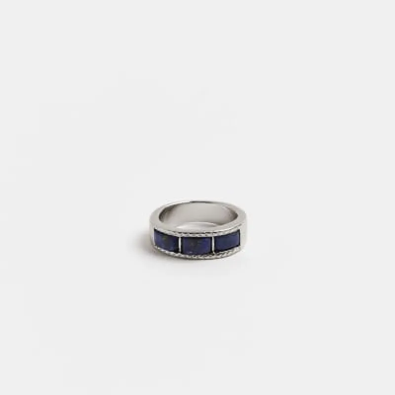 Blue stone detail ring sold by River Island