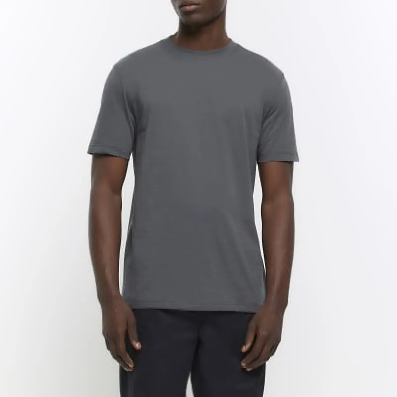 Grey slim fit t-shirt sold by River Island