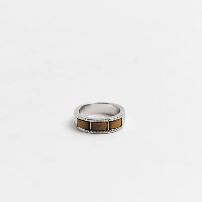 Brown stone detail ring sold by River Island