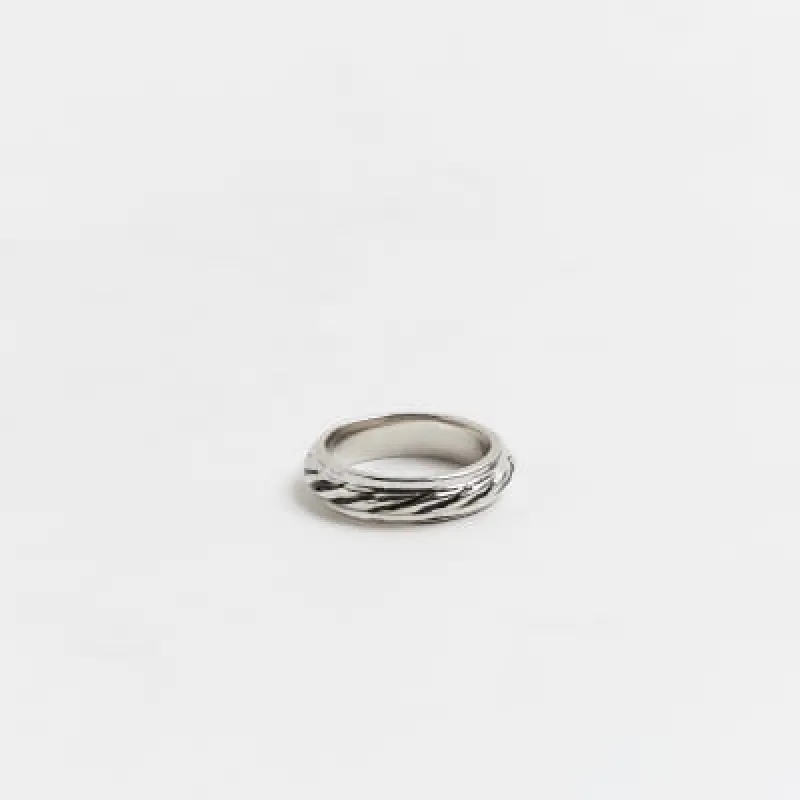 Silver colour band pinky ring sold by River Island