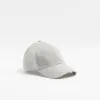 Grey linen blend cap sold by River Island