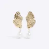 Gold Petal Pearl Earrings sold by River Island