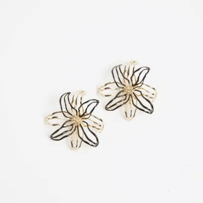 Gold Petal Flower Stud Earrings sold by River Island