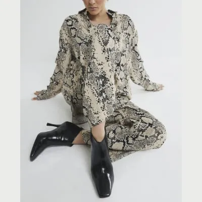 Black Square Toe Heeled Ankle Boots sold by River Island