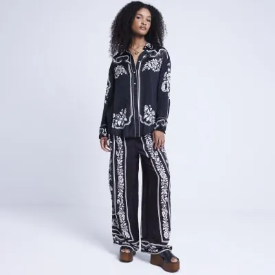 Black western floral shirt sold by River Island