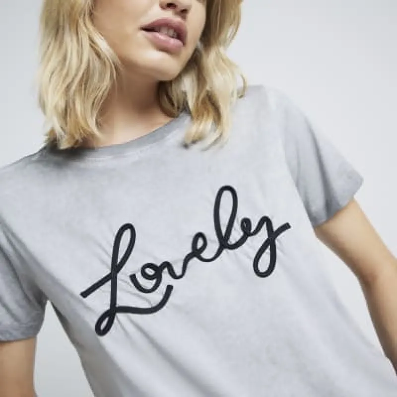 Grey Lovely script t-shirt sold by River Island
