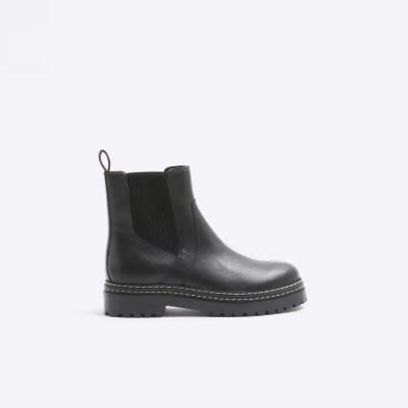 Black leather Chelsea boots sold by River Island