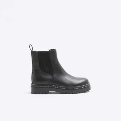 Black leather Chelsea boots sold by River Island
