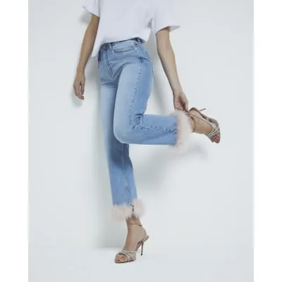 Beige embellished perspex heeled sandals sold by River Island