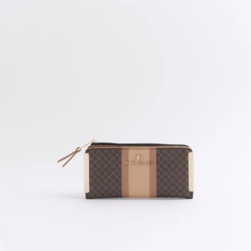 Brown monogram stripe purse sold by River Island