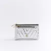 Silver quilted pouch purse sold by River Island