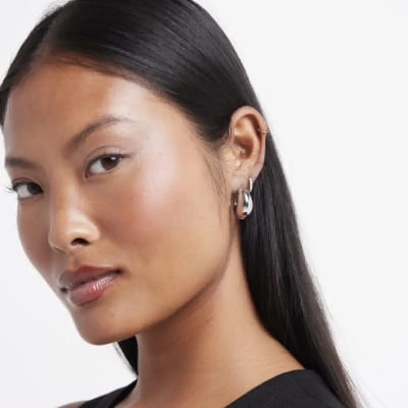 Silver hoop and cuff earrings multipack sold by River Island