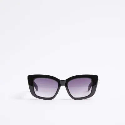 Black Mid Sized Chain Cat Eye Sunglasses sold by River Island