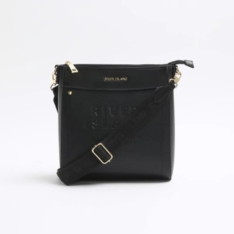 Black RI embossed Cross Body Bag sold by River Island