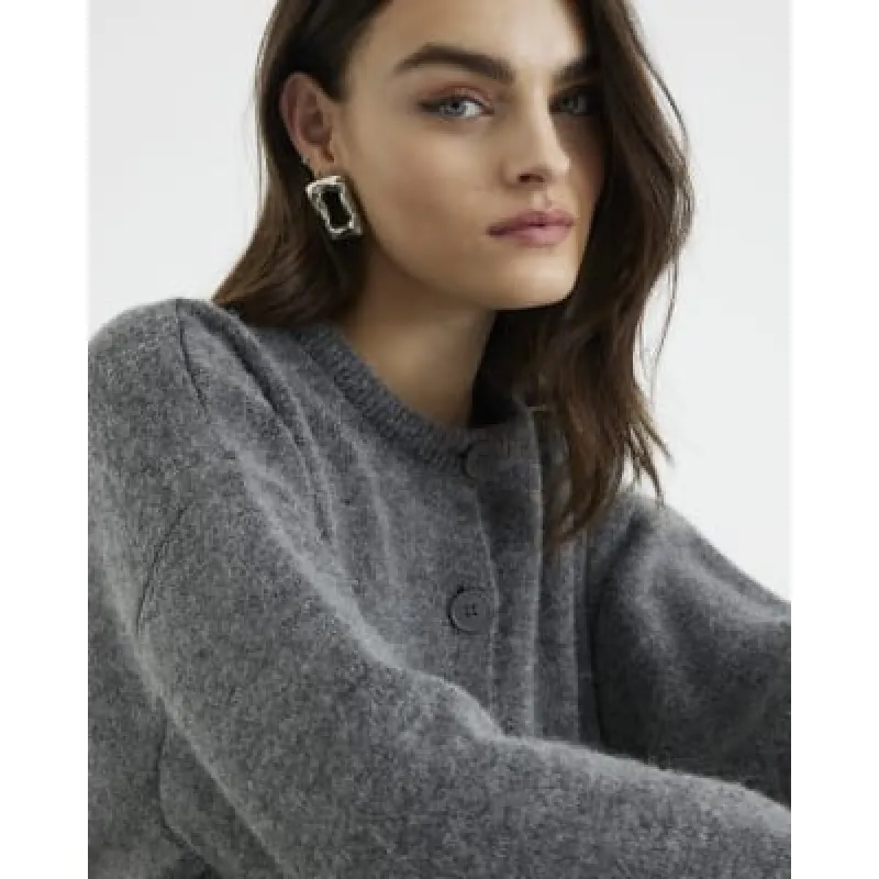 Silver Molten Square Stud Earrings sold by River Island