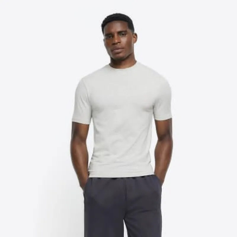 5PK grey muscle fit stretch t-shirts sold by River Island