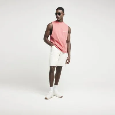 Washed red regular fit vest sold by River Island
