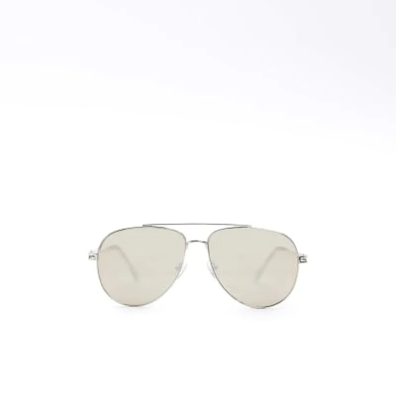 Silver Aviator Sunglasses sold by River Island