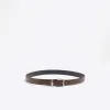 Brown leather metal kepper belt sold by River Island