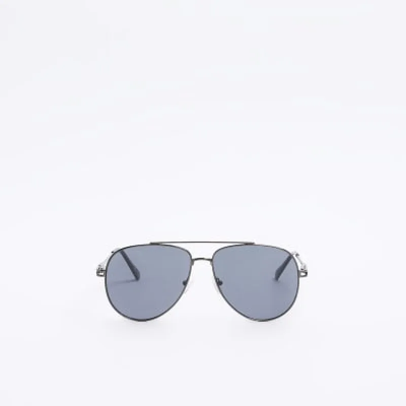 Black aviator sunglasses made by River Island