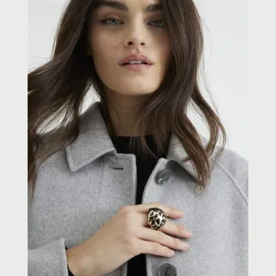 Gold Leopard Dome Ring sold by River Island