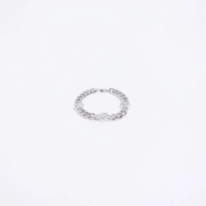 Silver colour chain link bracelet sold by River Island