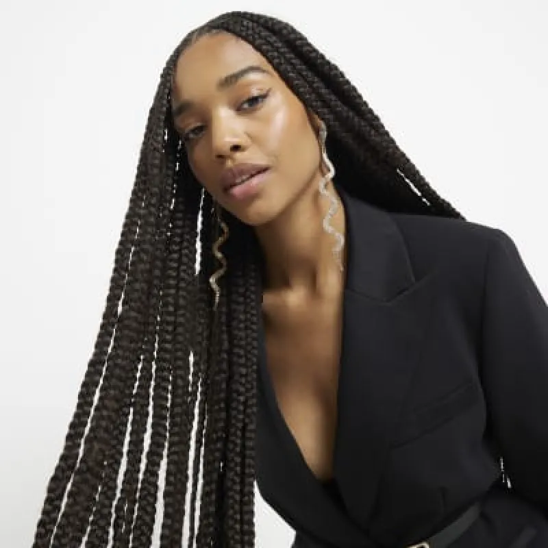 Gold Crystal Snake Drop Earring sold by River Island