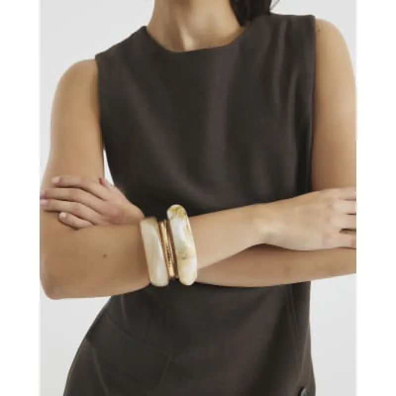 Cream 3 Pack Bangle Bracelets sold by River Island