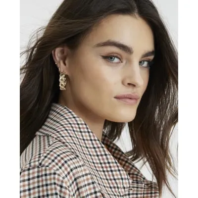 Gold Multi Butterfly Hoop Earrings sold by River Island