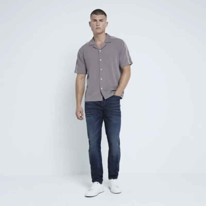Stone regular fit Twill Polo shirt sold by River Island