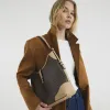 Brown Faux Leather Monogram Slouch Bag sold by River Island