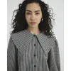 Black Large Collar Gingham Mini Shirt Dress sold by River Island