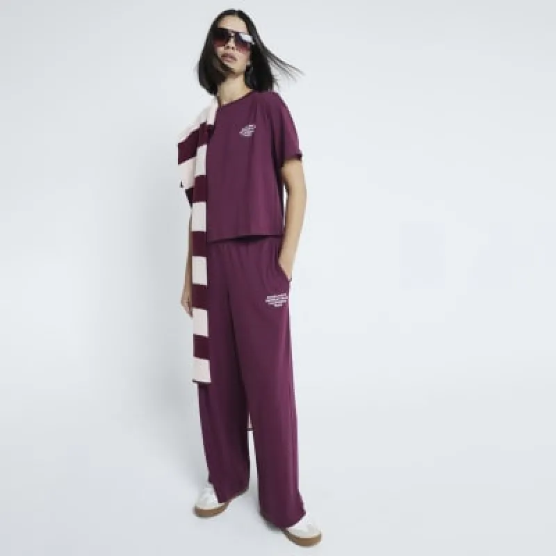 Red Short Sleeved T-shirt and Trousers Set sold by River Island
