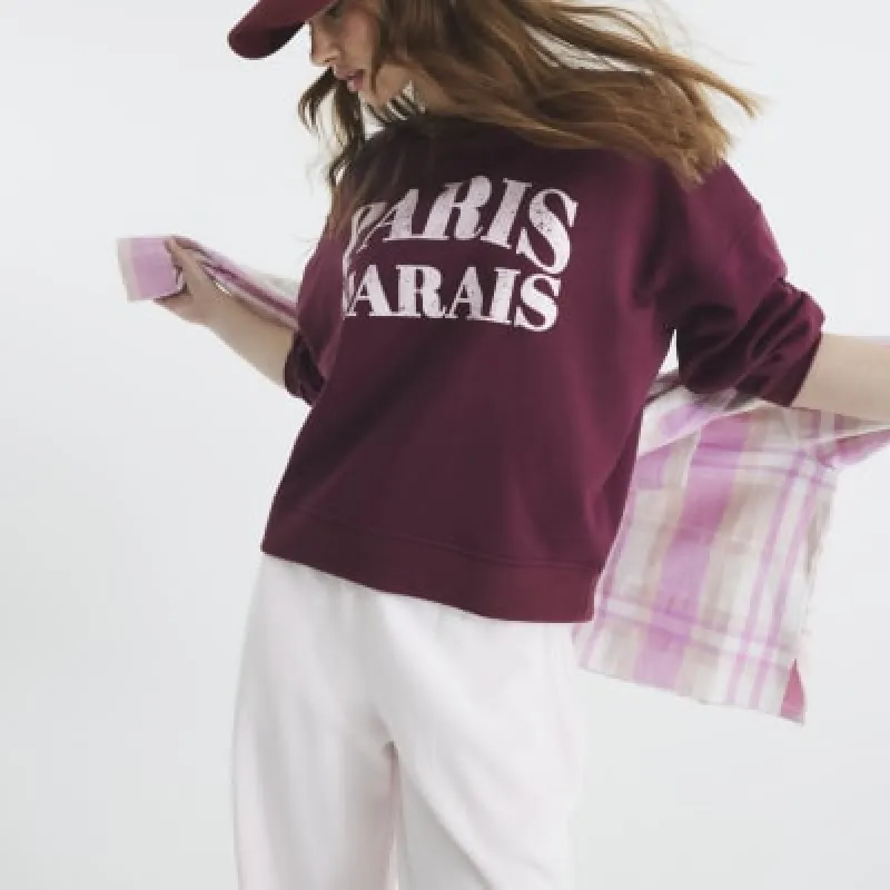 Red Long Sleeve Paris Marais Sweatshirt sold by River Island