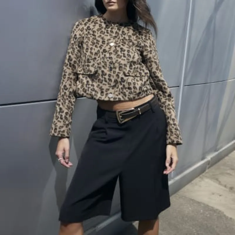 Brown leopard print trophy jacket sold by River Island
