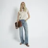 Cream Crochet Front Vest sold by River Island