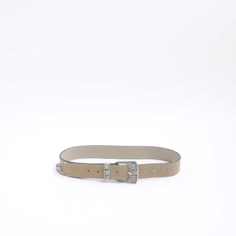 Grey Suede Western Belt sold by River Island