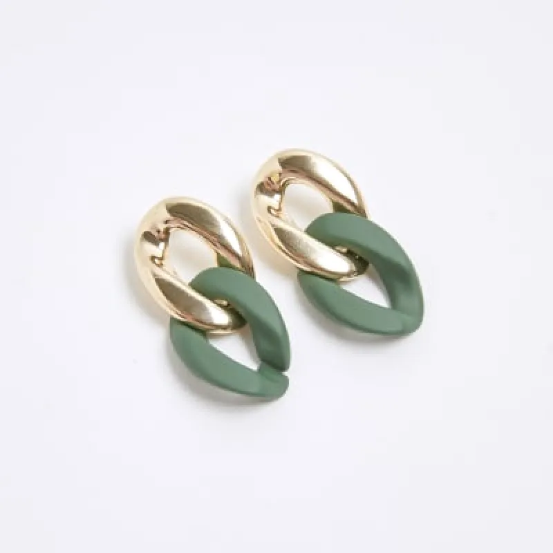 Gold chain link drop earrings sold by River Island