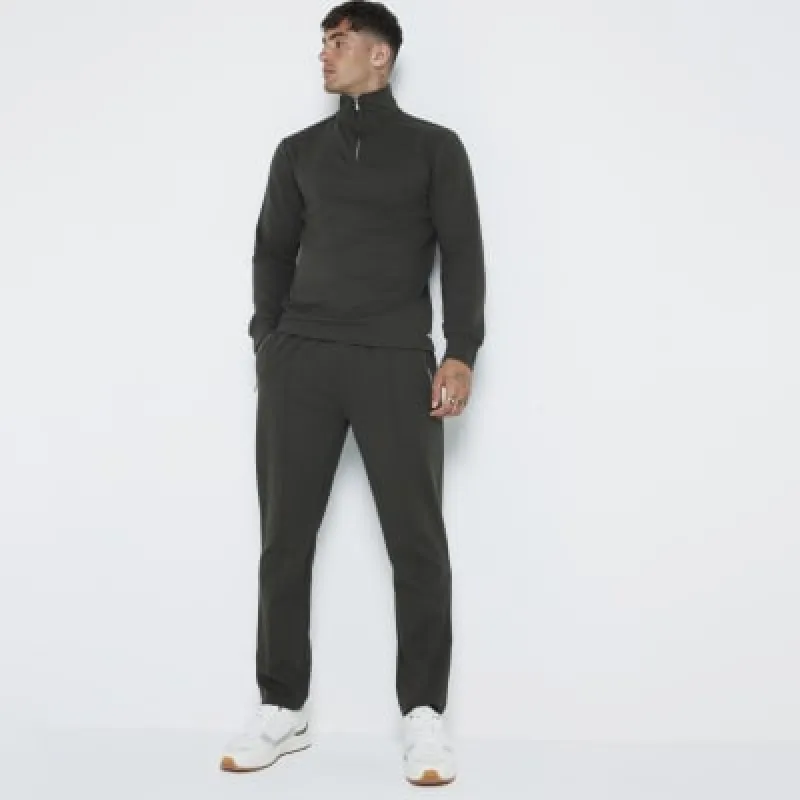 Khaki slim fit stretch textured joggers made by River Island