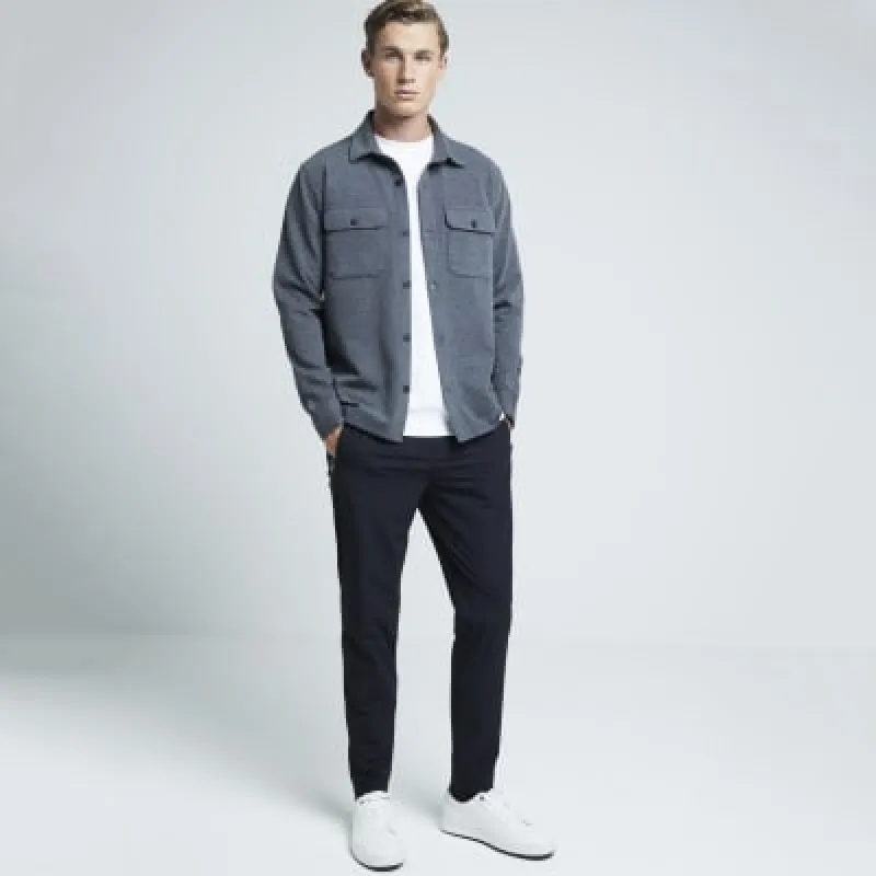 Grey Regular Fit Jersey Stretch Overshirt sold by River Island