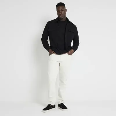 Black regular fit Jersey Overshirt sold by River Island