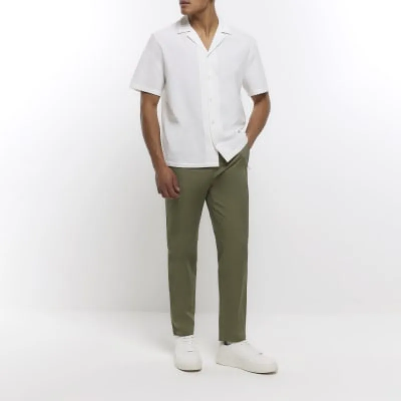 Khaki slim fit smart pull on chino sold by River Island