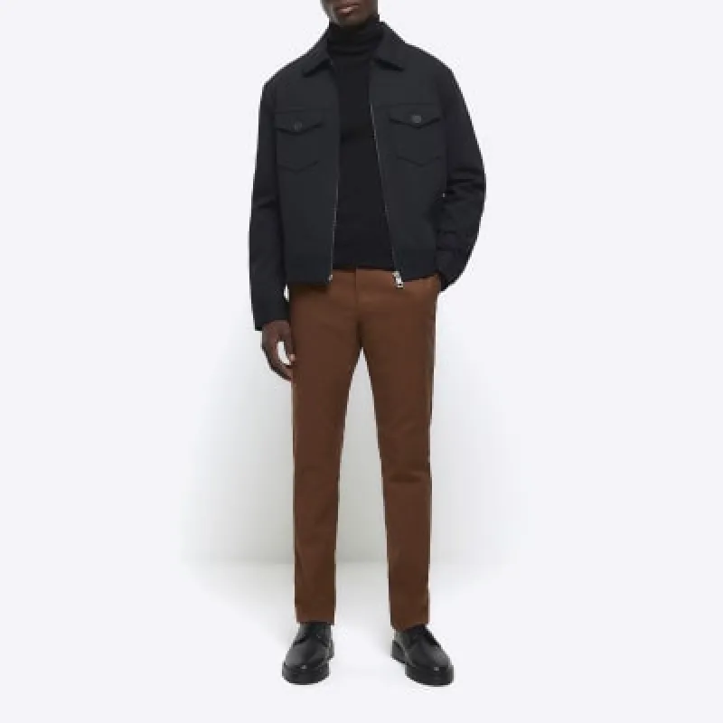Rust slim fit smart chino trousers sold by River Island