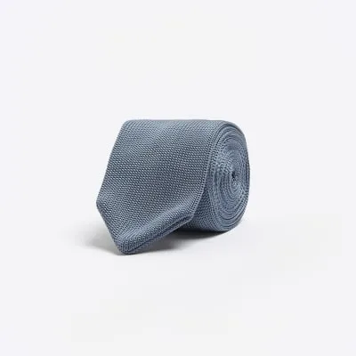 Blue knitted tie sold by River Island