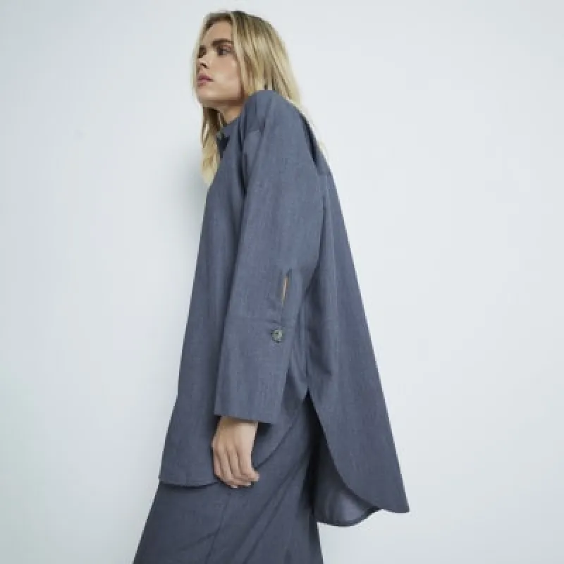 Petite Grey Oversized Shirt sold by River Island
