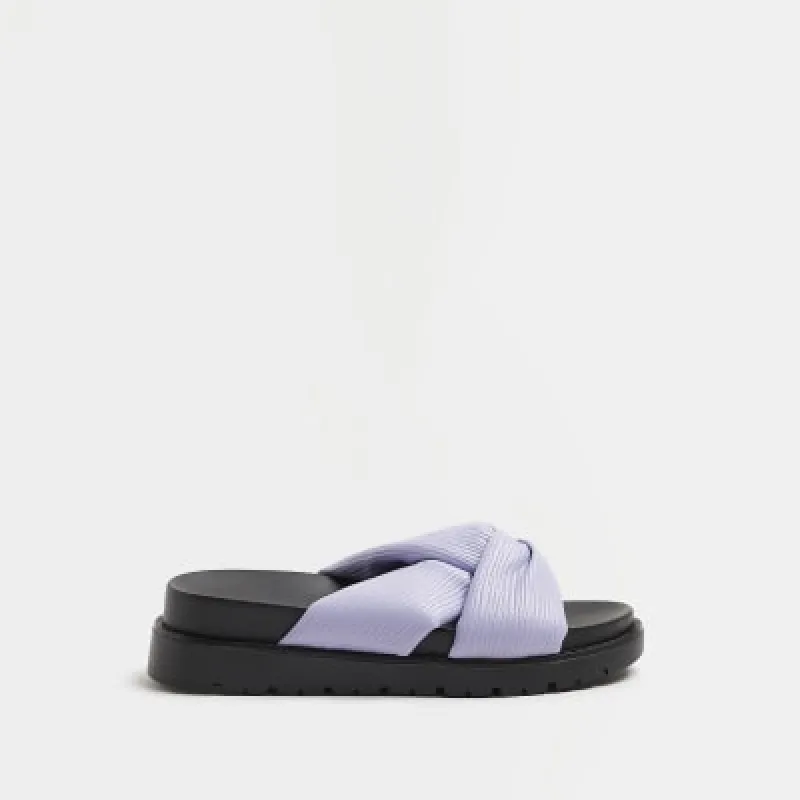 Purple knot sliders sold by River Island