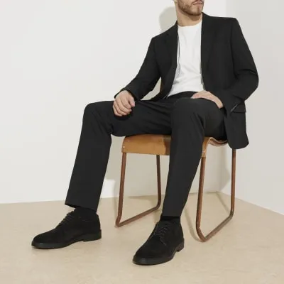 Black suede derby shoes sold by River Island