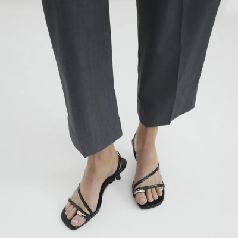 Black Kitten Heel Mule Sandals sold by River Island