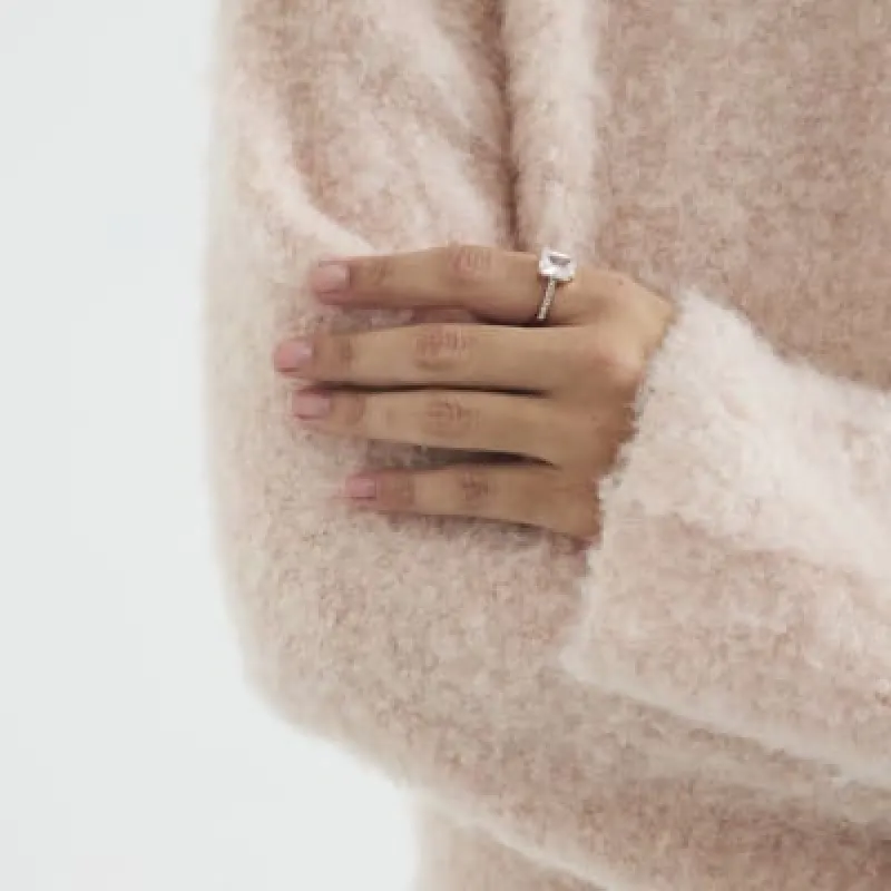 Pink Rose Gold Cubic Zirconia Ring sold by River Island