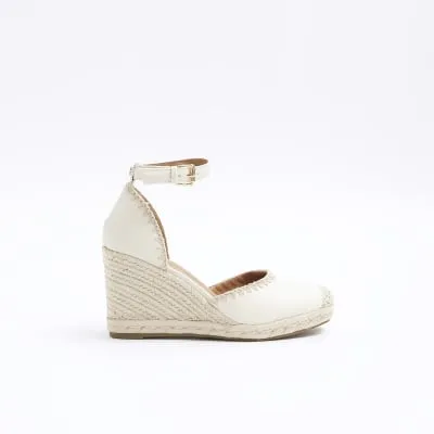 Cream stitch wedge espadrille sandals sold by River Island